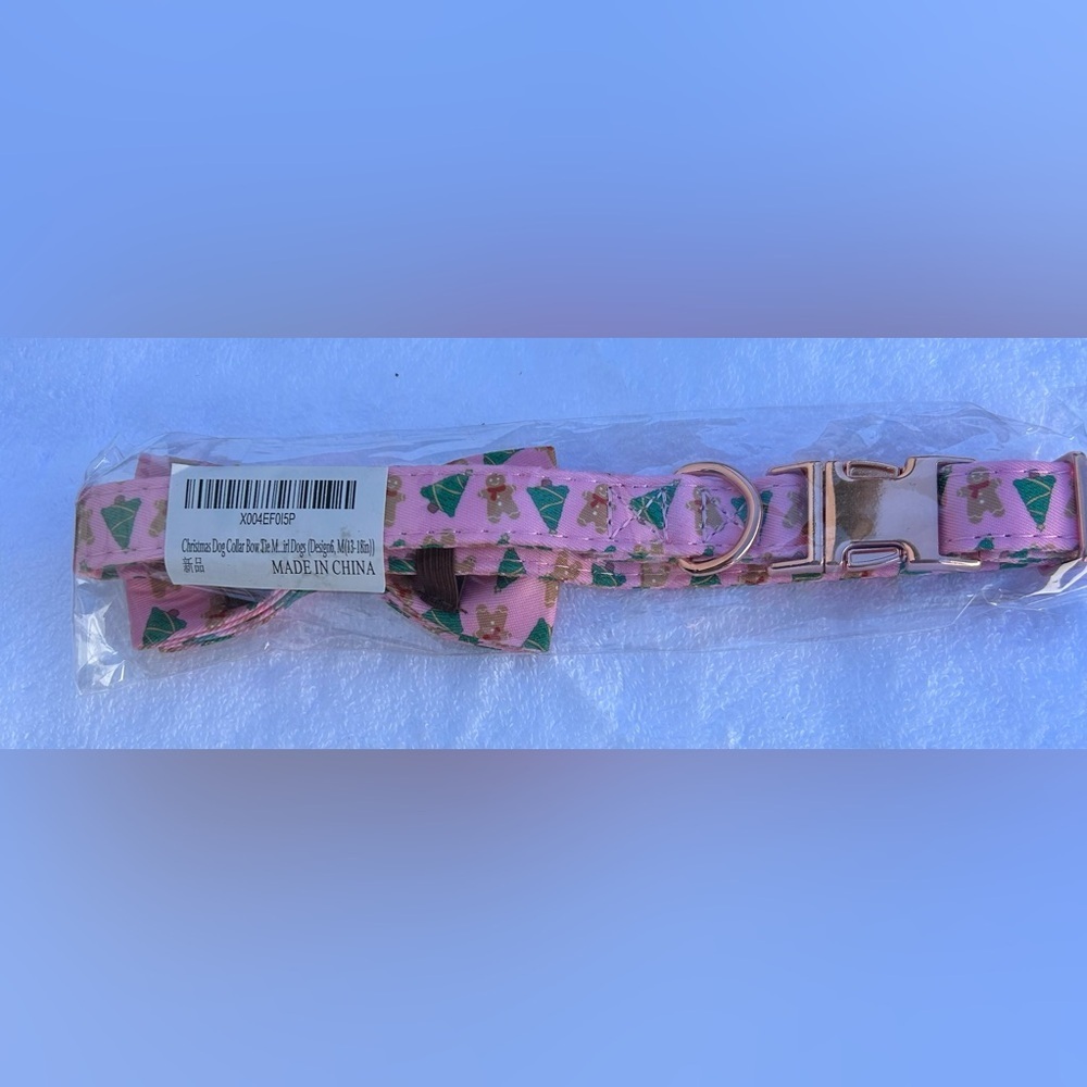 Dog Collar (Set of 2) Bow Tie Metal Buckle Dog Collar Soft M(13-18in) (0066) - Picture 7 of 8